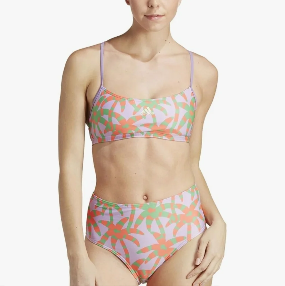 Adidas Farm Rio Bikini Purple Lime Burst High Waist Women's Size Medium - Picture 13 of 14